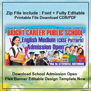 Download School Admission Open Flex Banner Editable Design Template Now