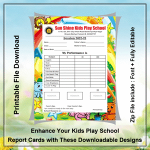 Enhance Your Kids Play School Report Cards with These Downloadable Designs