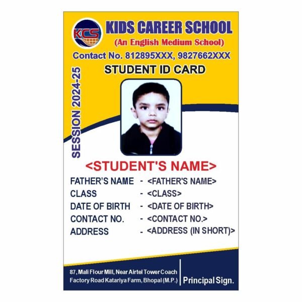 ID Card Format For School Students No. 09