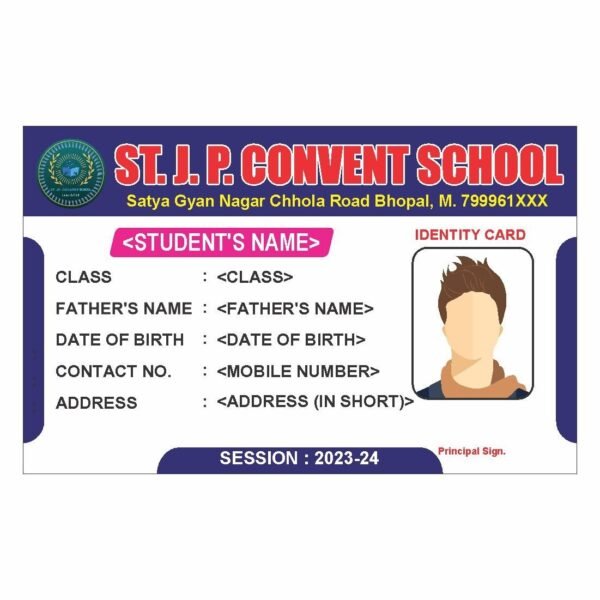 ID Card Format For School Students No. 10