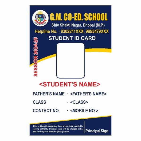 ID Card Format For School Students No. 29