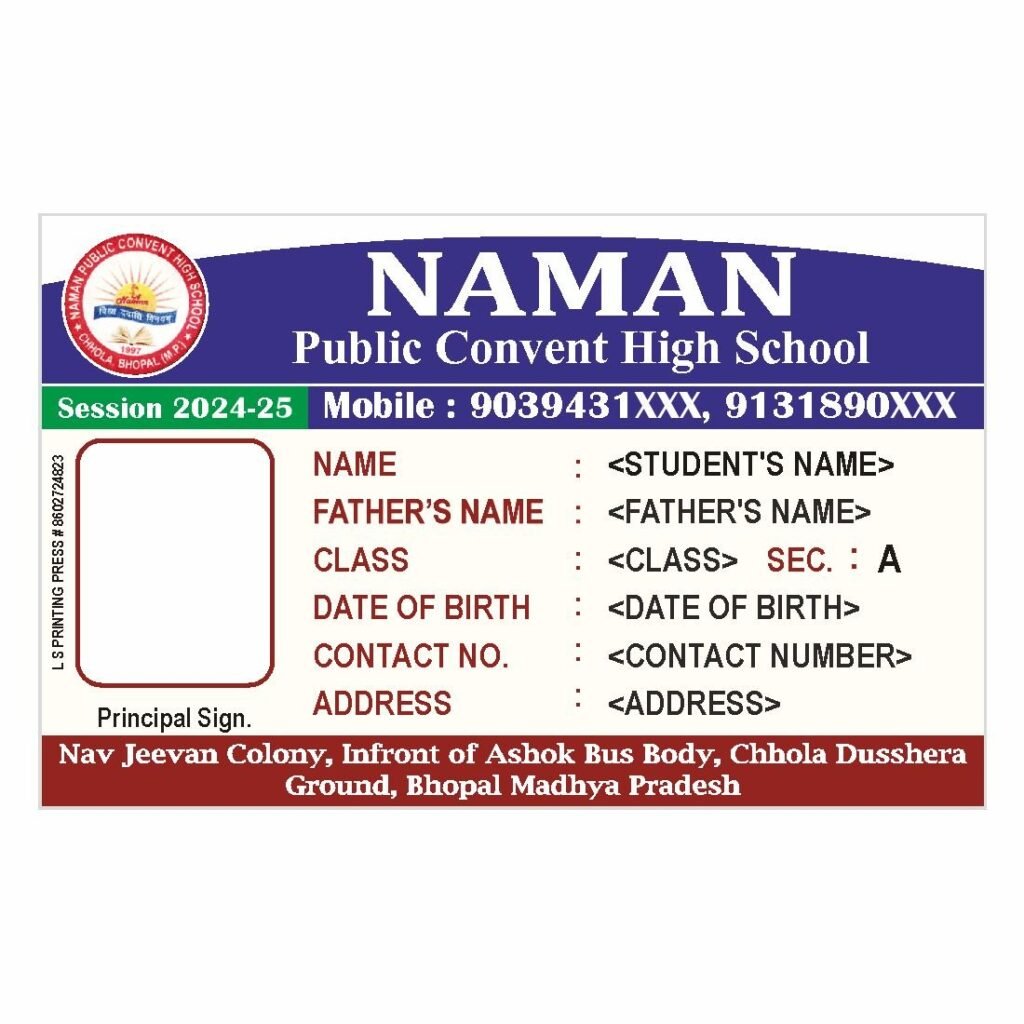 ID Card Format For School Students No. 34 - cdrbundle.com