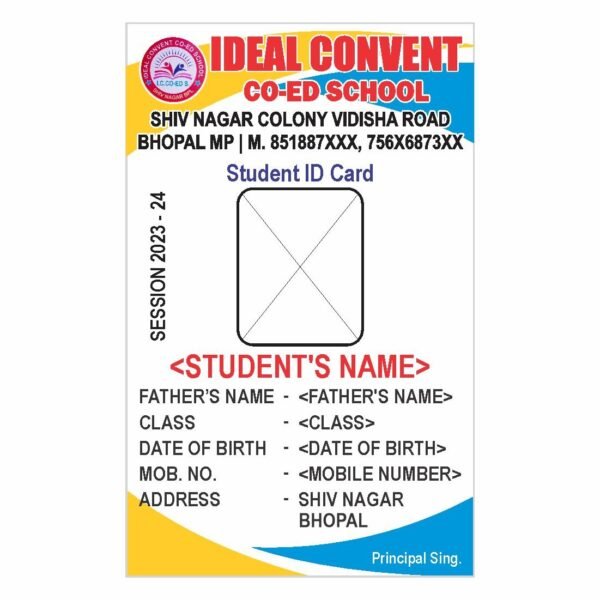 ID Card Format For School Students No. 43