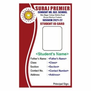 ID Card Format For School Students No. 49