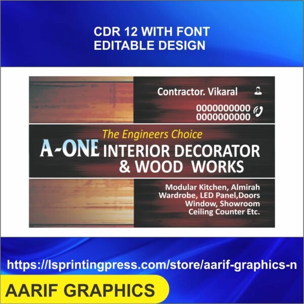 Interior Decorator visiting card business card flex banner