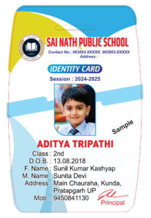 Kids Play School Acrylic ID Card Format Design