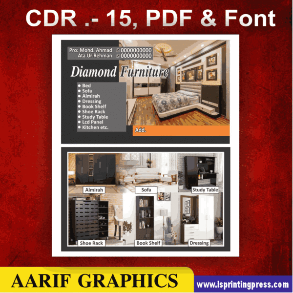 furniture visiting card business card flex banner