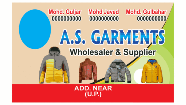 garments visiting card business card flex board design