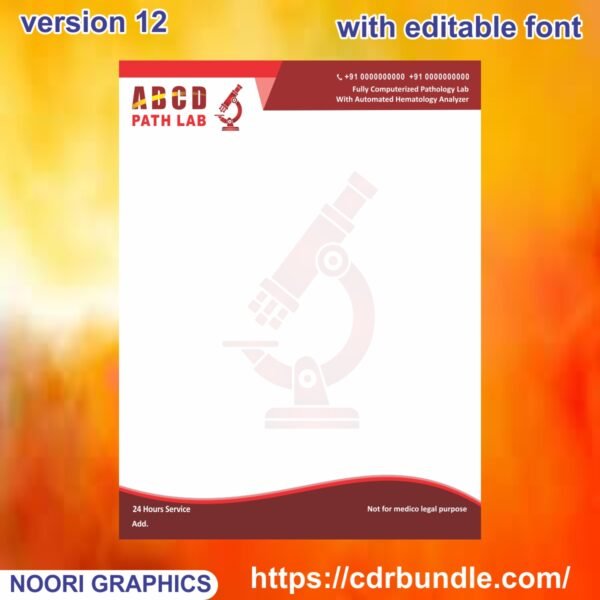 path lab a4 size paper letterhead