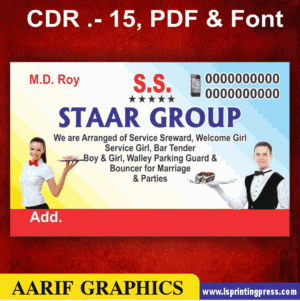 waiter visiting card business card flex banner