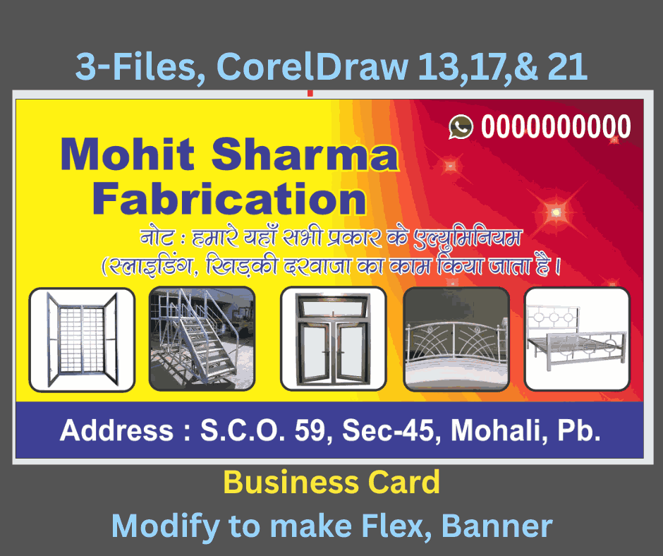 Aluminium Fitting & Partation shop Business card