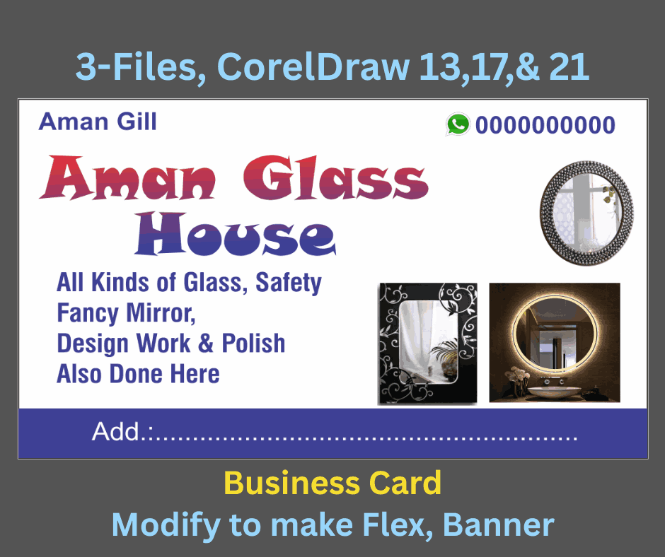 Mirror & Glass Shop Business Card