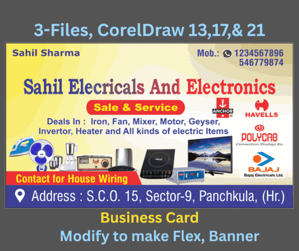 Electric & Electronics shop Business Card