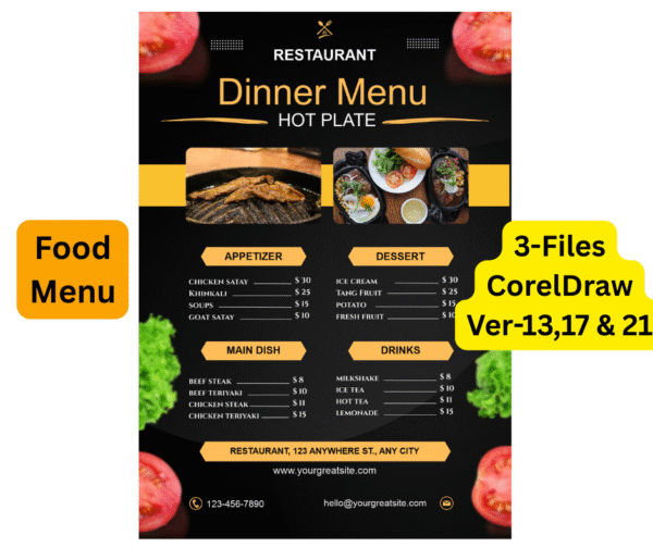Food Menu Card Design CDR File - cdrbundle.com