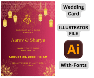 Colored - Wedding Card - Illustrator file
