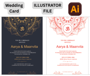 Colored - Wedding Card - Illustrator file