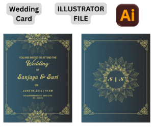 Colored - Wedding Card - Illustrator file