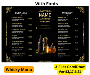 Whisky-Cocktail Menu Card